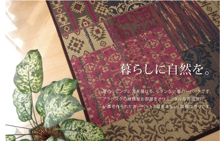 純国産い草を使用したい草ラグ オーディーン