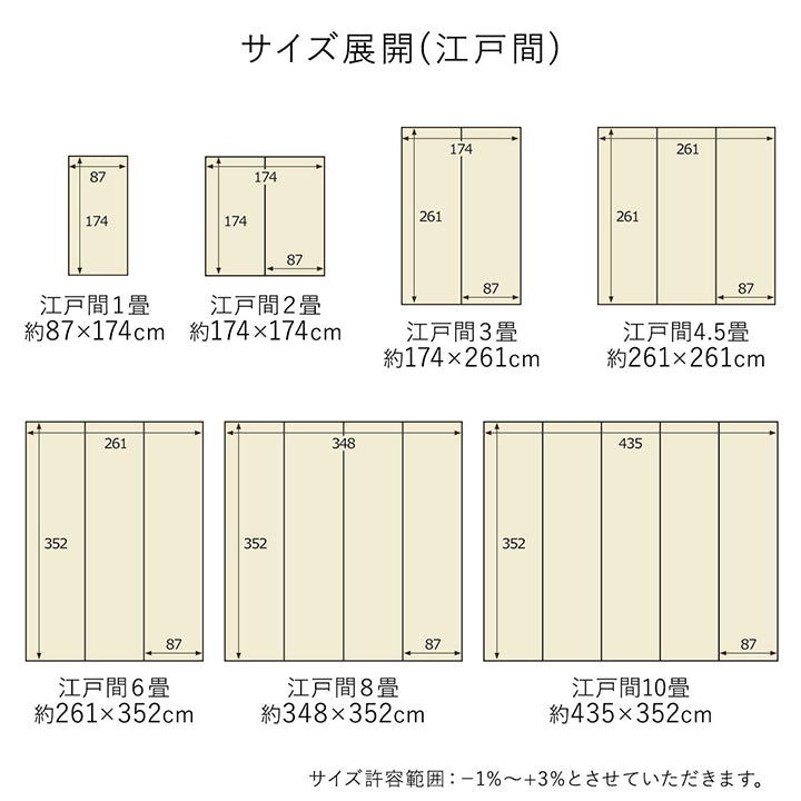ペット対応の水洗いできるカーペット汚れに強く耐久性抜群!い草風デザイン 江戸間・本間サイズ