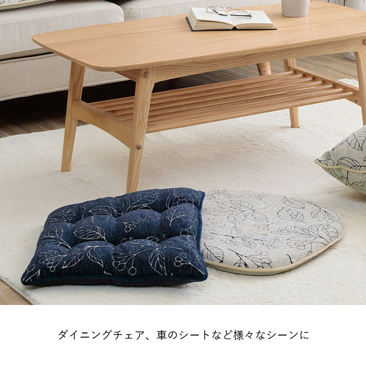 高級感のあるシェニールジャガード生地を使用したシートクッション ブラン 馬蹄