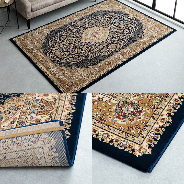 格調高いメダリオン柄ラグ トルコ製ウィルトン織りカーペット ベルミラ