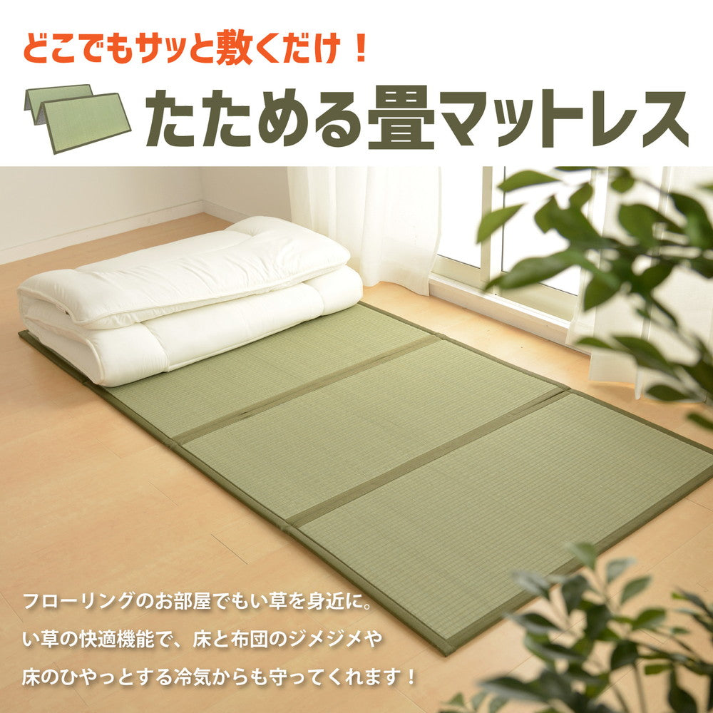 折り畳めるい草畳マットレス 鞍馬