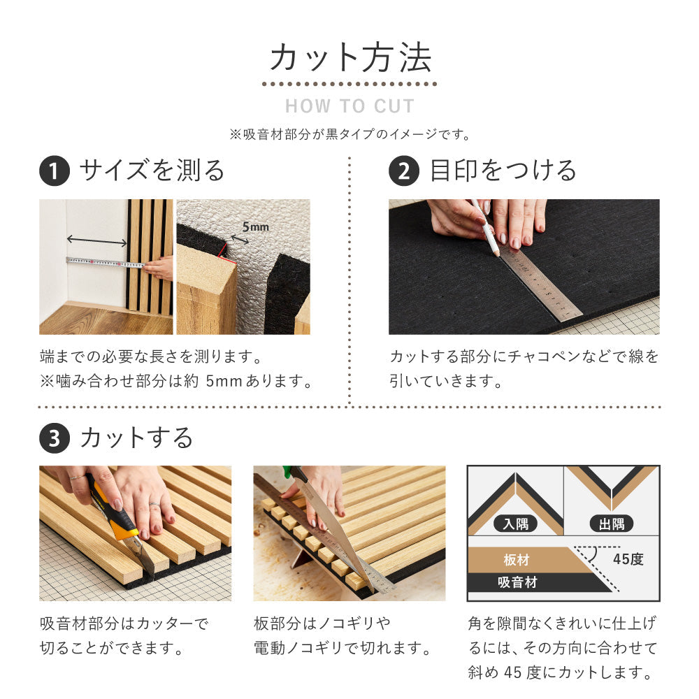 壁をおしゃれにDIYできる吸音パネル 工事不要・簡単施工 ベージュ