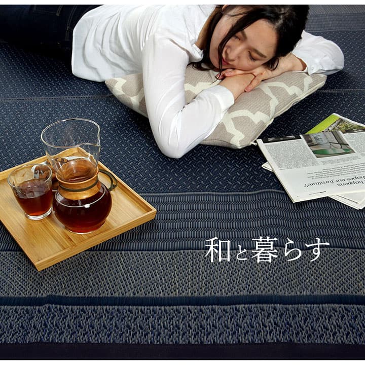 モダンデザインのい草ラグ 日本の職人により作られた和の美しさを持つ ランクス