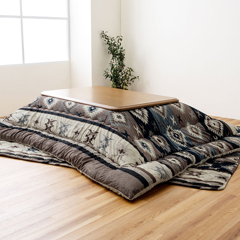 【掛敷セット】華やかなデザインのキリム柄のこたつ掛け布団と敷き布団2点セット