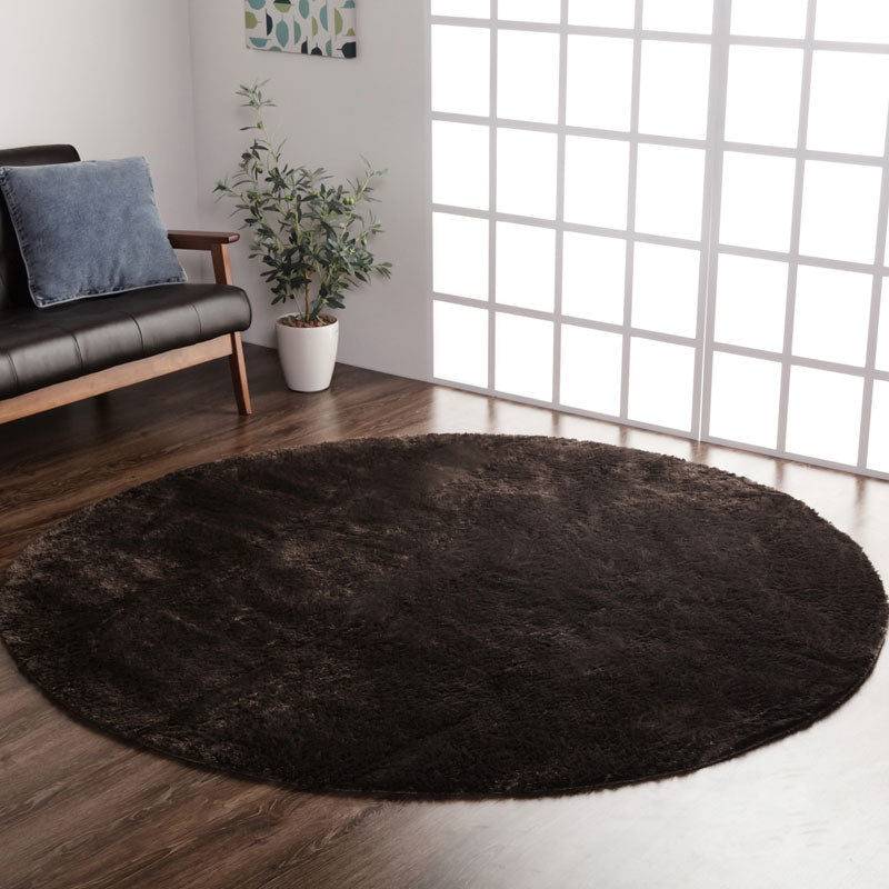 洗えるシャギーラグ カラー豊富でお部屋に合わせやすい ラルジュ(円形・楕円形)