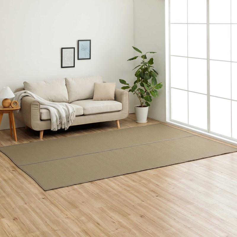 水洗いできるい草風カーペット 両面使えるリバーシブル仕様 ミーサ 江戸間サイズ