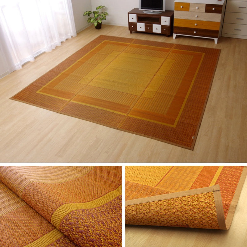 モダンデザインのい草ラグ 日本の職人により作られた和の美しさを持つ 江戸間サイズ ランクス