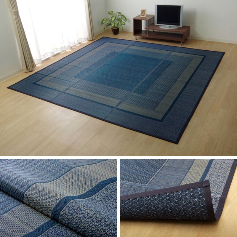 モダンデザインのい草ラグ 日本の職人により作られた和の美しさを持つ 江戸間サイズ ランクス