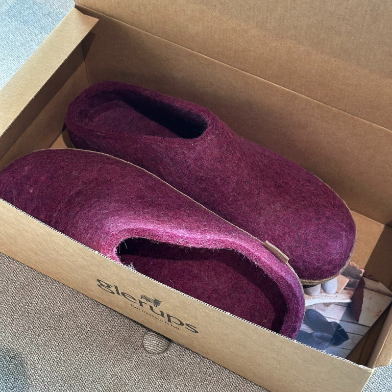 glerups SLIP-ON WITH LEATHER SOLE - スリッポン ルームシューズ