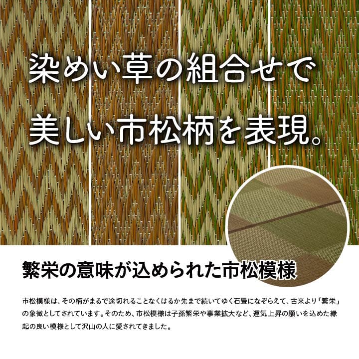 市松柄でモダンない草上敷き 敷くだけで和モダンに変身 本間サイズ  裏貼りなし