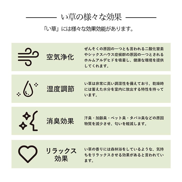 格子柄のい草カーペット 裏面不織布 江戸間サイズ