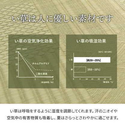 市松模様のい草上敷きカーペット 江戸間サイズ