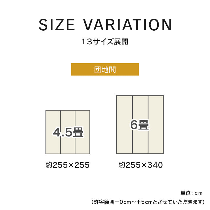 市松模様のい草上敷きカーペット  団地間サイズ