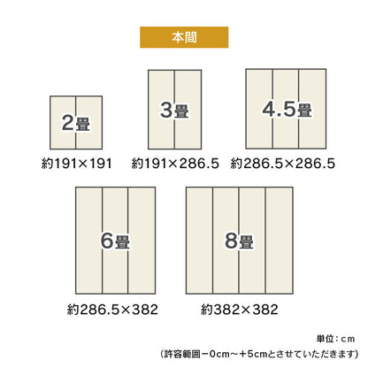 市松模様のい草上敷きカーペット 本間サイズ