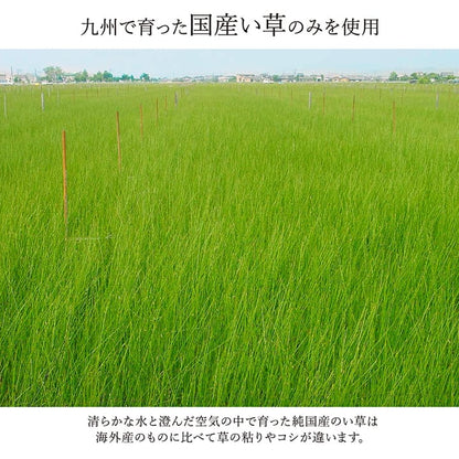パッチワーク風のい草カーペット 京刺子 上敷き 花ござ 江戸間サイズ