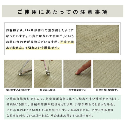 九州産い草の置き畳 フローリングに置くだけで懐かしい畳の香り 厚み約15mmの3層構造