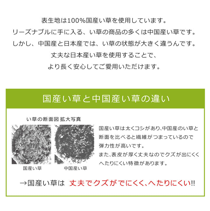 い草を使用したベビーマット ことり