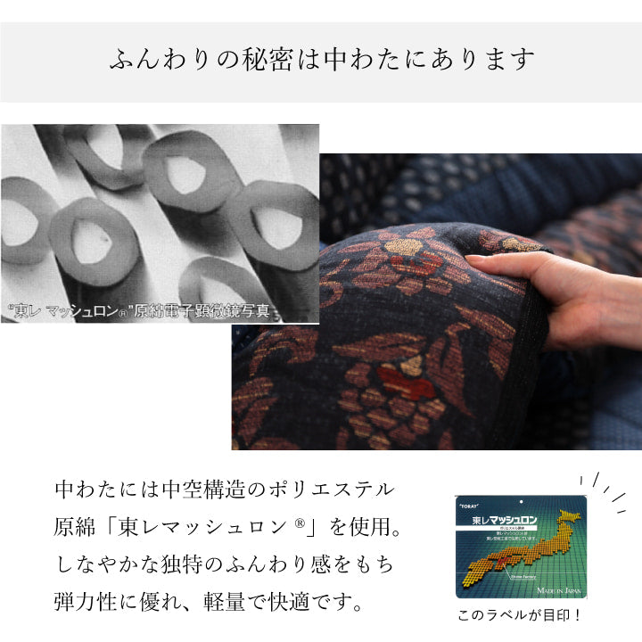 【掛敷セット】和モダン柄のこたつ布団掛敷セット 万葉 こたつ掛け布団と敷き布団2点セット