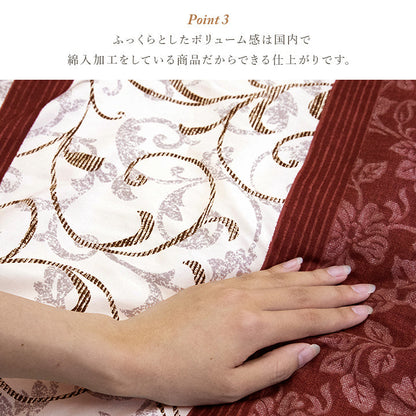 華やかな雰囲気を演出するこたつ布団セット ヴィオラ こたつ布団と敷布団の2点セット