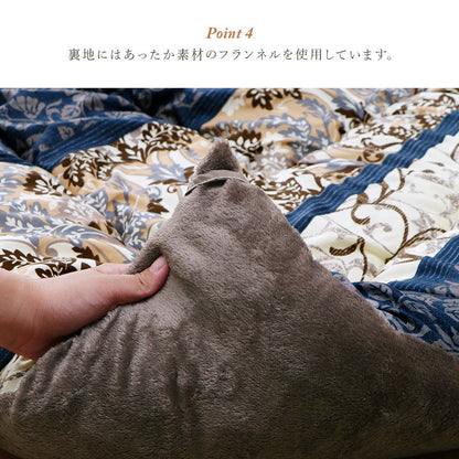華やかな雰囲気を演出するこたつ布団セット ヴィオラ こたつ布団と敷布団の2点セット