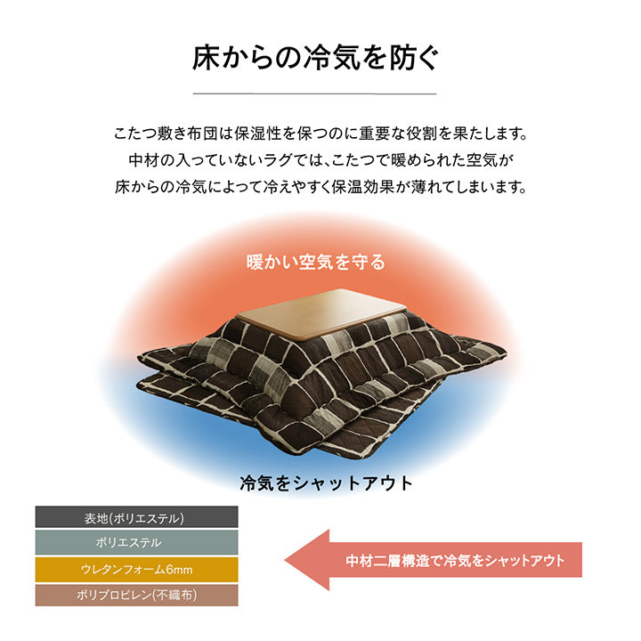 【掛敷セット】パッチワーク風デザインのこたつ布団掛敷セット ムーブ こたつ掛け布団と敷き布団2点セット