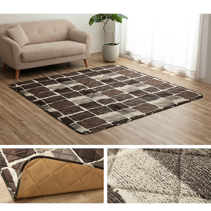 【掛敷セット】パッチワーク風デザインのこたつ布団掛敷セット ムーブ こたつ掛け布団と敷き布団2点セット