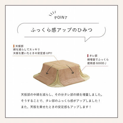 フェイクファーこたつ布団 極上の触り心地ラピアス 省スペースこたつ布団