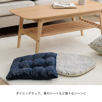 高級感のあるシェニールジャガード生地を使用したシートクッション ブラン 馬蹄