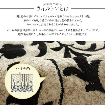 立体感のあるオシャレな玄関マット トルコ製ウィルトン織り ネム