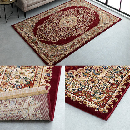 格調高いメダリオン柄ラグ トルコ製ウィルトン織りカーペット ベルミラ