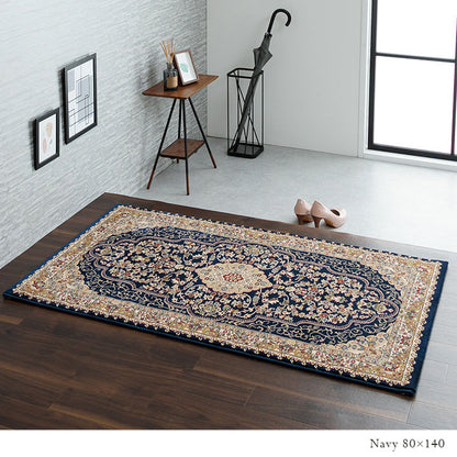 格調高いメダリオン柄ラグ トルコ製ウィルトン織りカーペット ベルミラ