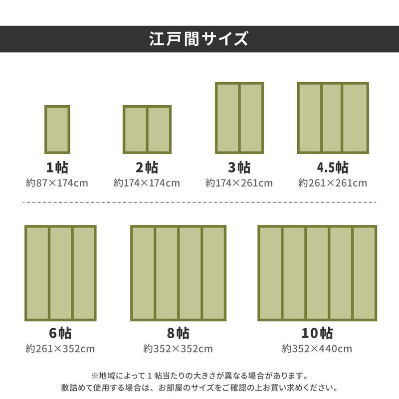 国産のい草と日本の職人の技術が織りなす引目織の上敷き 琥珀 江戸間サイズ
