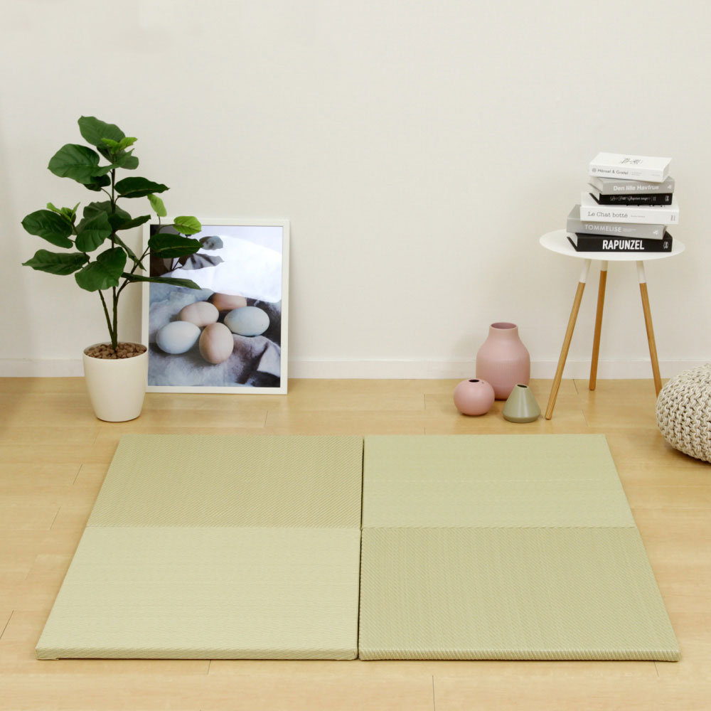水や汚れに強い置き畳 キッズ向けのプレイマットからシニアのお昼寝 綾模様 約65×65×2.5cm