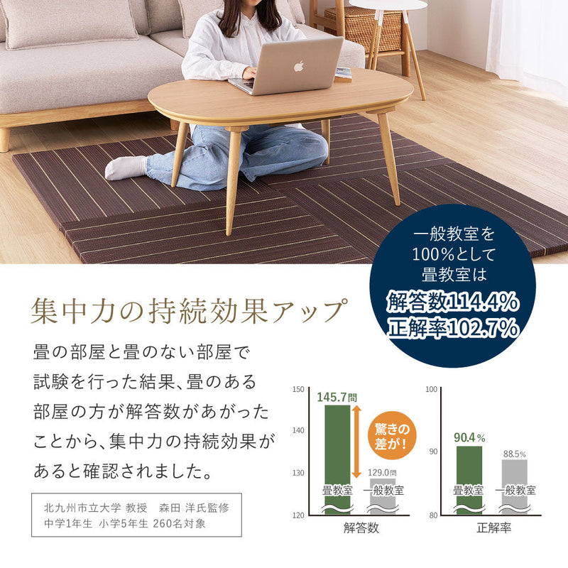 和モダンに映える、フローリングに置く畳  凛 置き畳 約82×82×2.5cm