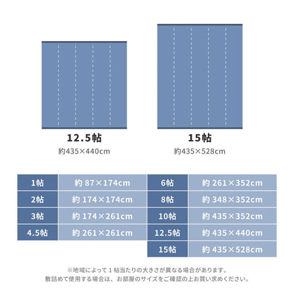 洗えるい草風カーペット ペットとの快適な暮らしやアウトドアにも最適 江戸間サイズ