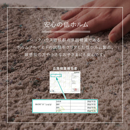 色糸を織り交ぜたミックスカラーのシャギーラグ