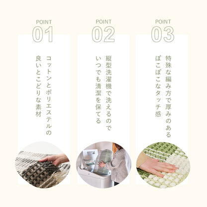 ぽこぽこタッチが可愛いワッフル風マット エルフ