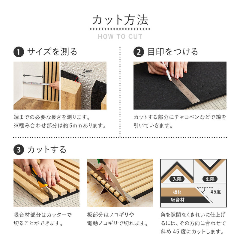 壁をおしゃれにDIYできる吸音パネル 工事不要・簡単施工 ブラック