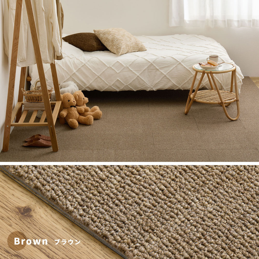 タイルカーペット ペットの足腰を守るクッション性 置くだけでズレない洗える吸着マット