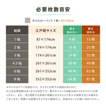 タイルカーペット ペットの足腰を守るクッション性 置くだけでズレない洗える吸着マット