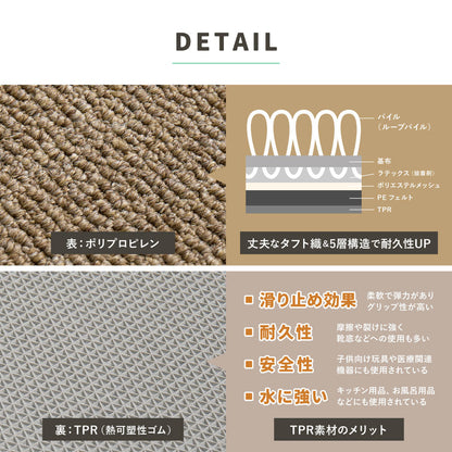 タイルカーペット ペットの足腰を守るクッション性 置くだけでズレない洗える吸着マット