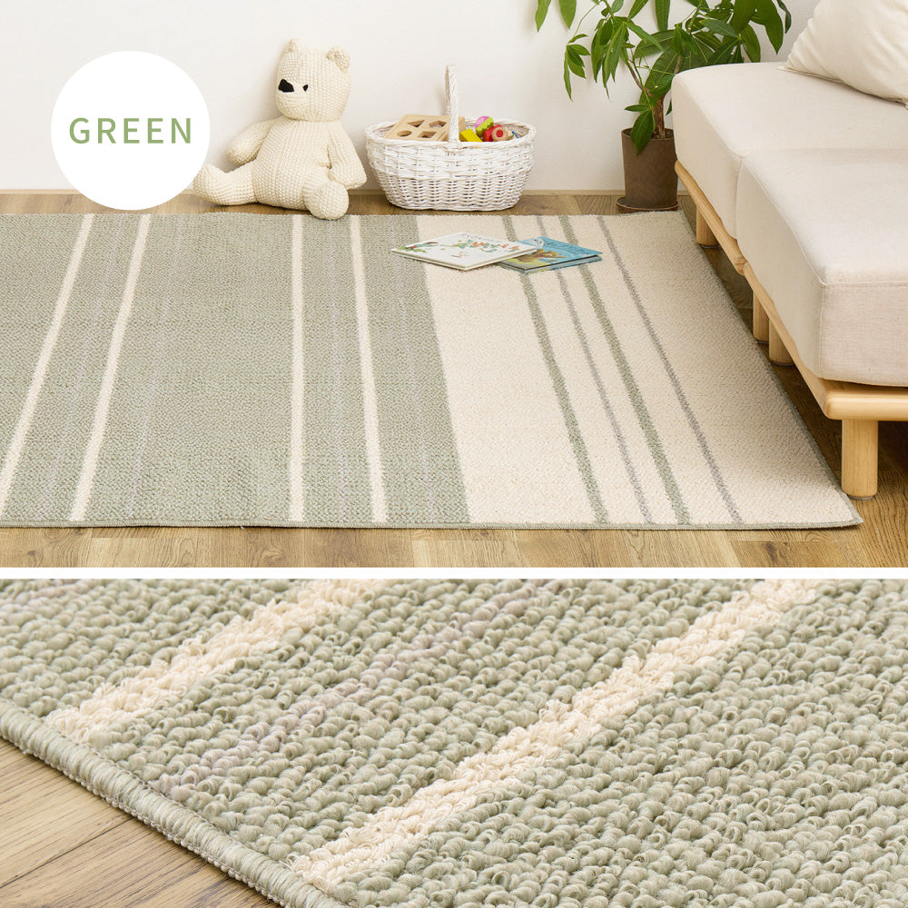 綿混ラグ 素肌に優しい綿の風合いと丈夫な機能を両立 汚れにくく清潔に使える防ダニ抗菌仕様