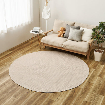 イブル 綿100％の洗えるラグ マルチカバーやベッドカバーとしても使える 円形