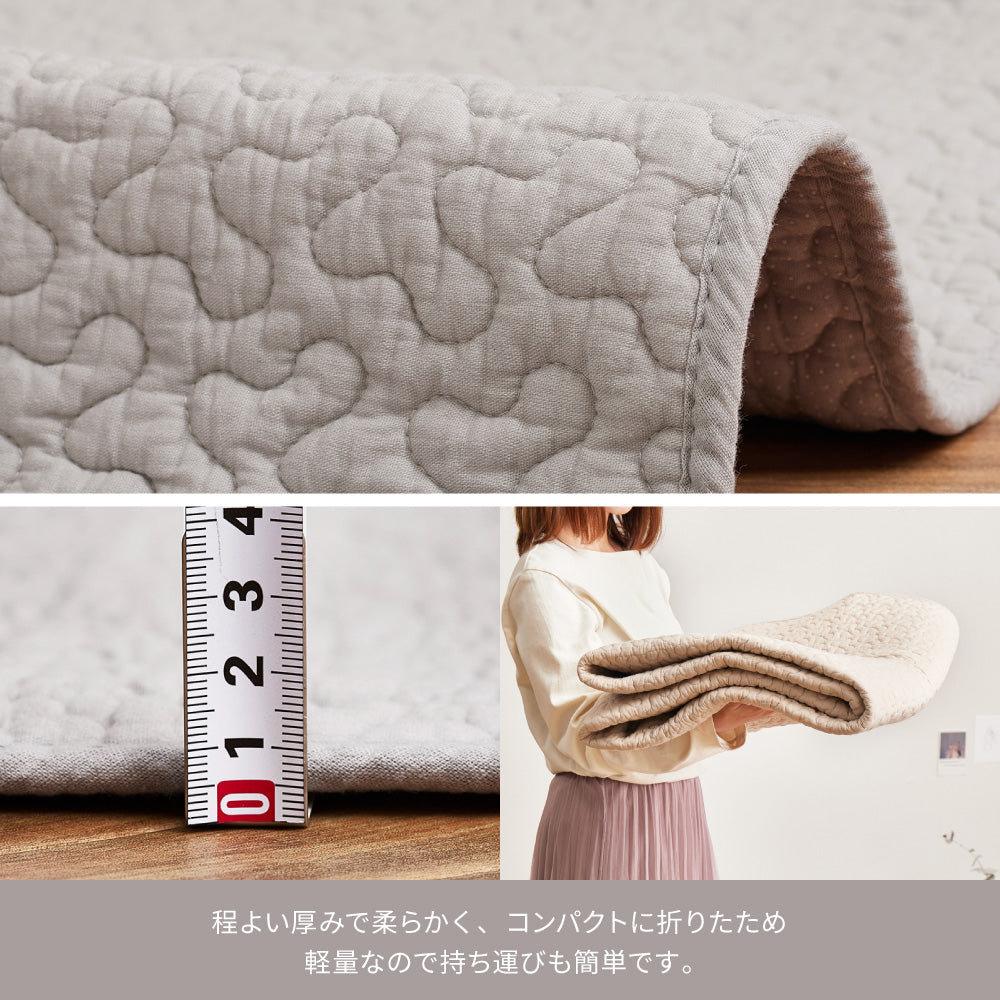 イブル 綿100％の洗えるラグ マルチカバーやベッドカバーとしても使える 円形