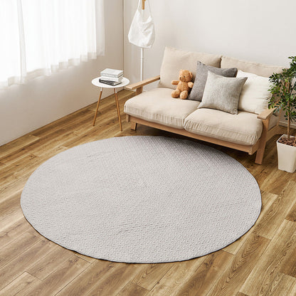イブル 綿100％の洗えるラグ マルチカバーやベッドカバーとしても使える 円形