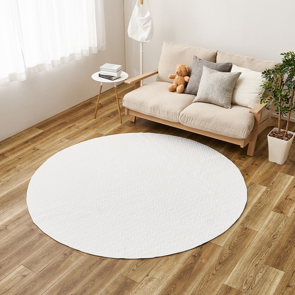 イブル 綿100％の洗えるラグ マルチカバーやベッドカバーとしても使える 円形