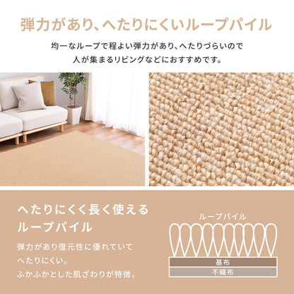 フリーカットできるカーペット 防炎加工で火が点きにくく燃え広がりにくい 江戸間2～10畳
