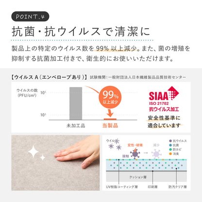 クッションフロアラグ 182cm幅の広々サイズ 床暖房対応で冬も暖かくペットが元気に走り回れる床へ
