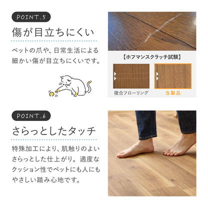クッションフロアラグ 182cm幅の広々サイズ 床暖房対応で冬も暖かくペットが元気に走り回れる床へ