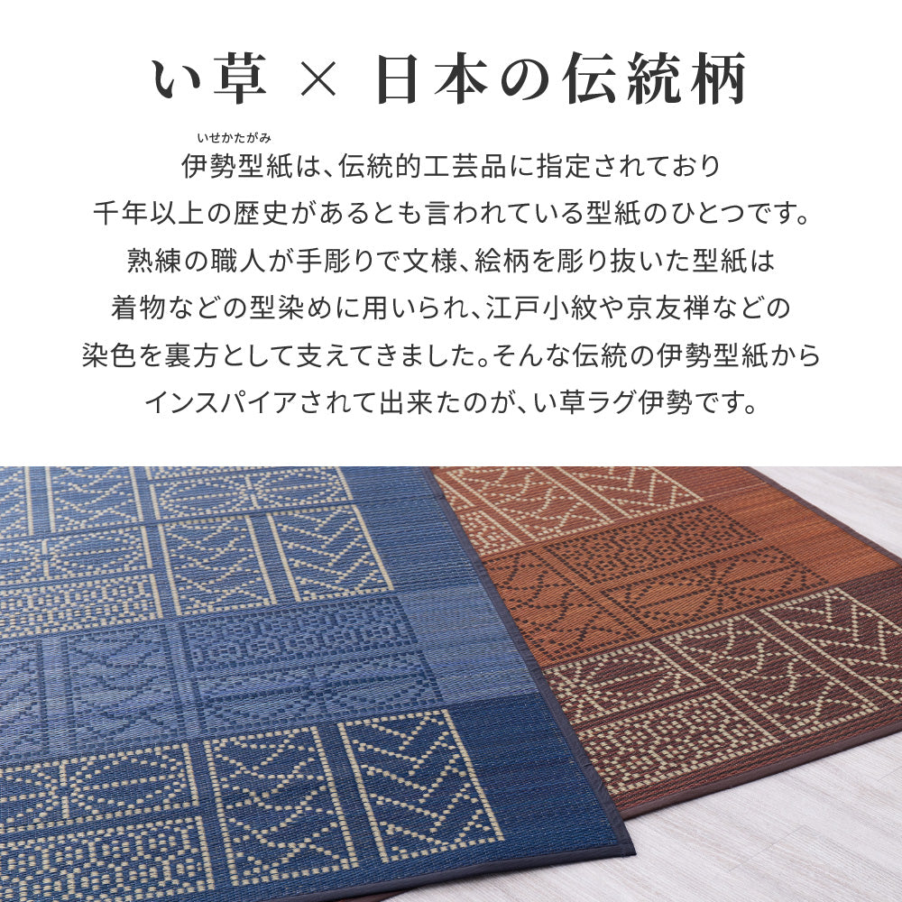 幾何柄と高級感を表現したい草ラグ 伊勢型紙の繊細な柄を表現 伊勢 裏貼り